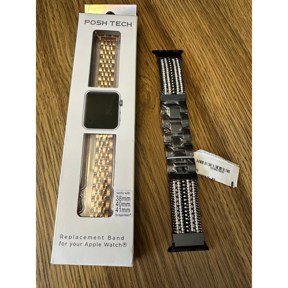 Lot of (2) Posh Tech Apple Watch Bands Athena Stone Studded & Rainey Skinny Band